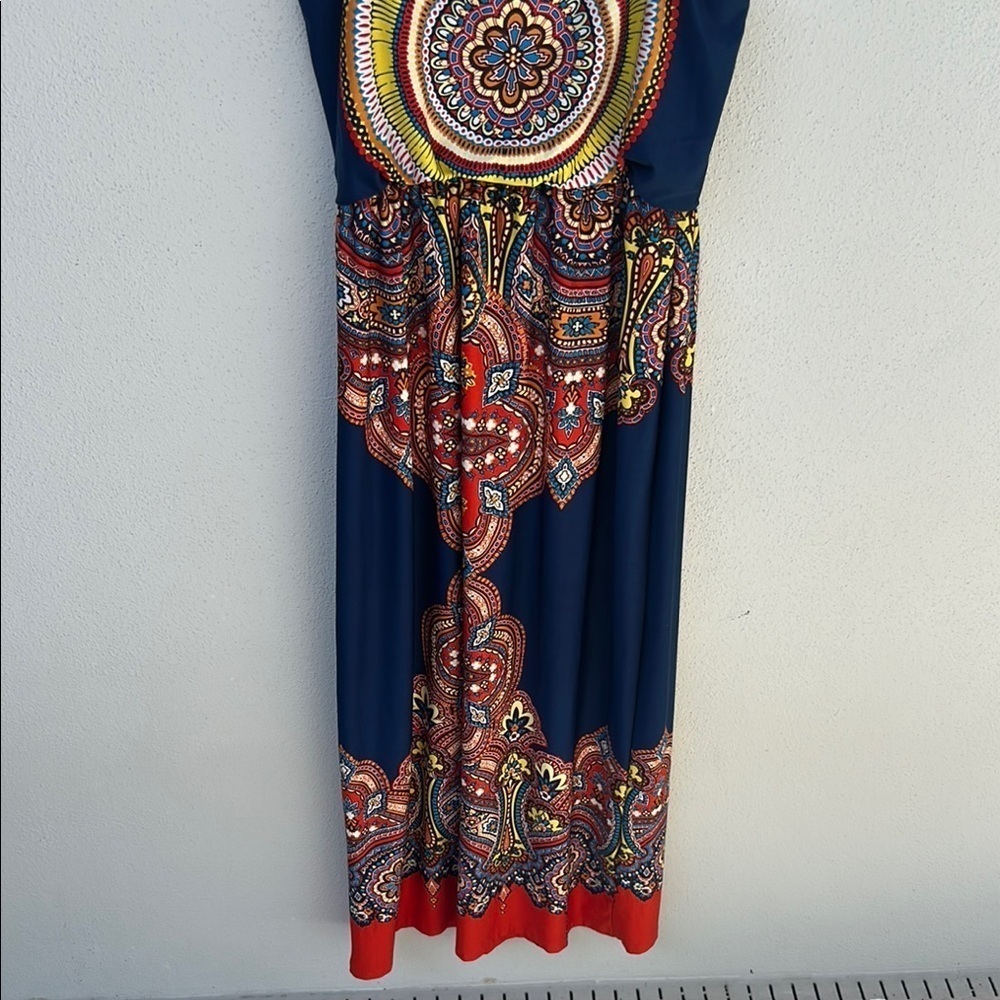 Bailey Blue Navy, Orange, and Yellow Maxi Sundress Size M - Picture 7 of 7